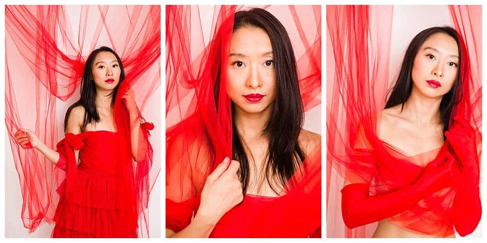 empowerment-photography-asian-woman-in-red-dress-with-red-veil-gloves-portrait-and-boudoir-photo